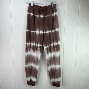 Originality Size Women's XS Brown & White Tie-Dye Jogger Sweatpants with pockets
